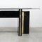 Vintage Hollywood Regency Black Lacquered Dining Table with Gold Trim and Glass Top 9