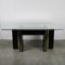 Vintage Hollywood Regency Black Lacquered Dining Table with Gold Trim and Glass Top 1