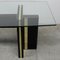 Vintage Hollywood Regency Black Lacquered Dining Table with Gold Trim and Glass Top 6