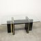 Vintage Hollywood Regency Black Lacquered Dining Table with Gold Trim and Glass Top 3