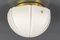 Weiße Deckenlampe aus Glas & Messing von Peill & Putzler 1
