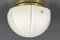 White Glass and Brass Ceiling Light by Peill & Putzler 1