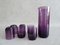 Amethyst Glass Carafe with Glasses, 1960s, Set of 7 8