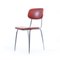 Tschechischer Mid-Century Stuhl aus rotem Leder & Chrom von Kovona, 1960er 1