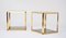 Vintage Italian Gold-Rimmed Metal and Glass Side Tables, Set of 2, Image 7