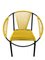 Gelbe Gastone Rinaldi Stühle aus Schwarzem Metall und Gelbem PVC, Italien, 1960, 2er Set 5