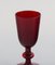 Vasos de licor de vidrio artístico soplado en rojo de Monica Bratt para Reijmyre. Juego de 12, Imagen 3
