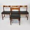 Mid-Century Teak and Vinyl Dining Chairs, Set of 4, Image 7