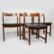 Mid-Century Teak and Vinyl Dining Chairs, Set of 4, Image 2