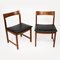 Mid-Century Teak and Vinyl Dining Chairs, Set of 4, Image 4