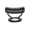 Schwarzer Vintage Stressless Royal Sessel & Hocker, 2er Set 10