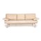 Divano a tre posti vintage in pelle beige di Walter Knoll, Immagine 1