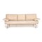 Vintage Beige Leather Living Platform 3-Seater Sofa from Walter Knoll 1