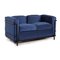 Blue Fabric LC2 2-Seater Sofa by Le Corbusier for Cassina 5