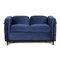 Blue Fabric LC2 2-Seater Sofa by Le Corbusier for Cassina 1