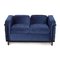 Blue Fabric LC2 2-Seater Sofa by Le Corbusier for Cassina 6