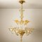 Large Venetian Gilded Murano Glass Chandelier by Barovier, 1950s 3