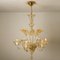 Large Venetian Gilded Murano Glass Chandelier by Barovier, 1950s 12