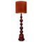 Large Vintage Ceramic Floor Lamp with New Custom-Made Silk Lampshade by René Houben for COR 1