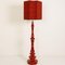 Large Vintage Ceramic Floor Lamp with New Custom-Made Silk Lampshade by René Houben for COR 8