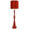 Large Vintage Ceramic Floor Lamp with New Custom-Made Silk Lampshade by René Houben for COR, Image 1