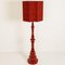 Large Vintage Ceramic Floor Lamp with New Custom-Made Silk Lampshade by René Houben for COR 9