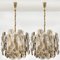 Large Austrian Smoked Glass Citrus Swirl Pendant Lamps from Kalmar, 1969, Set of 2 2