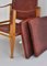 Red Leather and Ash Safari Lounge Chairs by Kaare Klint for Rud Rasmussen, 1950s, Set of 2, Image 16