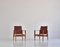 Safari Lounge Stühle aus rotem Leder & Eschenholz von Kaare Klint für Rud Rasmussen, 1950er, 2er Set 3