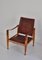 Safari Lounge Stühle aus rotem Leder & Eschenholz von Kaare Klint für Rud Rasmussen, 1950er, 2er Set 6