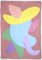 Abstrakte Figur Malerei, Art Deco Töne, Rosa, Lila und Lila, 2021 1