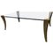 Mid-Century Brass & Glass Coffee Table, Image 1