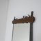 Mid-Century Belgian Brutalist Iron & Wood Mirror, Image 2