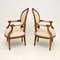 Antique French Walnut Salon Armchairs, Set of 2 3