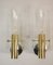 Brass and Glass Wall Lamps from Limburg, 1970s, Set of 2 1