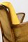 Deutscher Art Deco Chamäleon Armlehnstuhl mit gelb-goldenem Samtbezug, 1960er 6