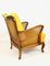 German Art Deco Yellow-Gold Velvet Chameleon Armchair, 1960s 8