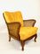 German Art Deco Yellow-Gold Velvet Chameleon Armchair, 1960s 1