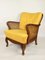 German Art Deco Yellow-Gold Velvet Chameleon Armchair, 1960s, Image 5