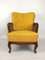 German Art Deco Yellow-Gold Velvet Chameleon Armchair, 1960s 2