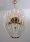 Lámpara de araña Venini de cristal de Murano y latón de Paolo Venini para Venini, Italy, años 50, Imagen 5
