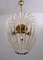 Venini Chandelier in Murano Glass and Brass by Paolo Venini for Venini, Italy, 1950s 5