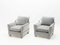 Neoklassizistischer Stuhl aus grauem Samt von Maison Jansen, 1970er, 2er Set 5