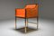 Brass & Orange Velvet Dining Armchair from Maison Jansen, 1980s 5