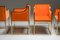 Messing & Orangenfarbener Samt Esszimmerstuhl von Maison Jansen, 1980er 11
