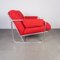 Metal Tube Armchair with Bouclé ​​red Design, 1970s 2