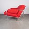 Metal Tube Armchair with Bouclé ​​red Design, 1970s 4