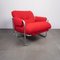Metal Tube Armchair with Bouclé ​​red Design, 1970s, Image 1