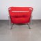 Metal Tube Armchair with Bouclé ​​red Design, 1970s 3