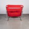 Metal Tube Armchair with Bouclé ​​red Design, 1970s, Image 3